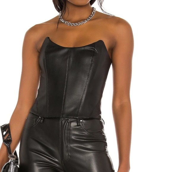 NBD Yennefer Bustier Top in Black Vegan NWT Size Small - Picture 4 of 4